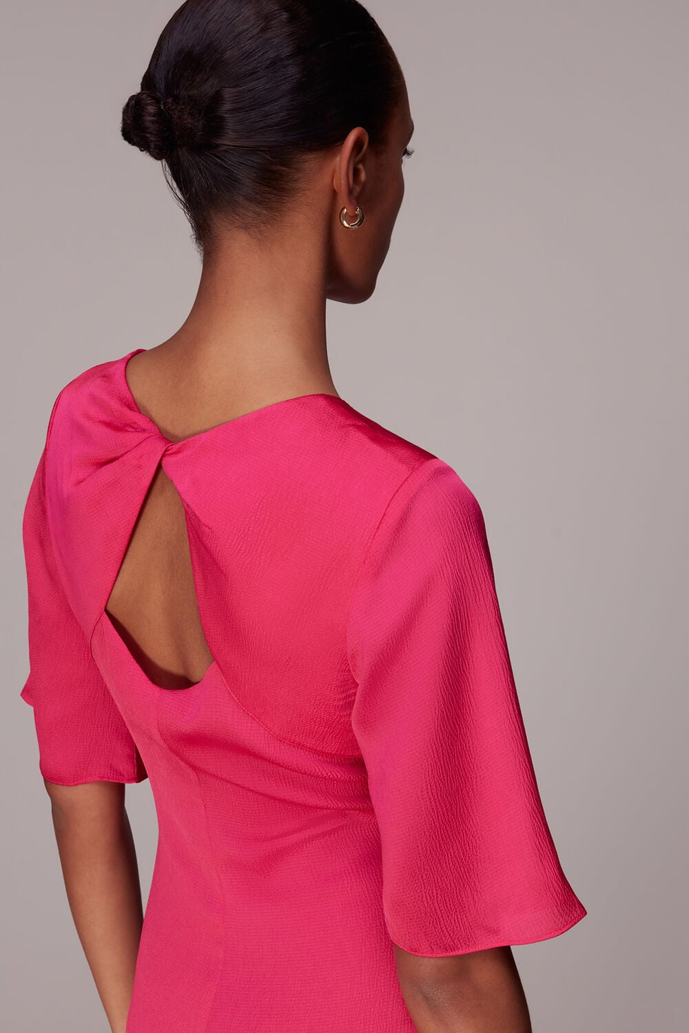 Pink Alana Satin Cut Out Dress